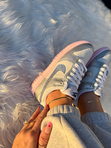 Pink & Silver Nike Dunk Shoes